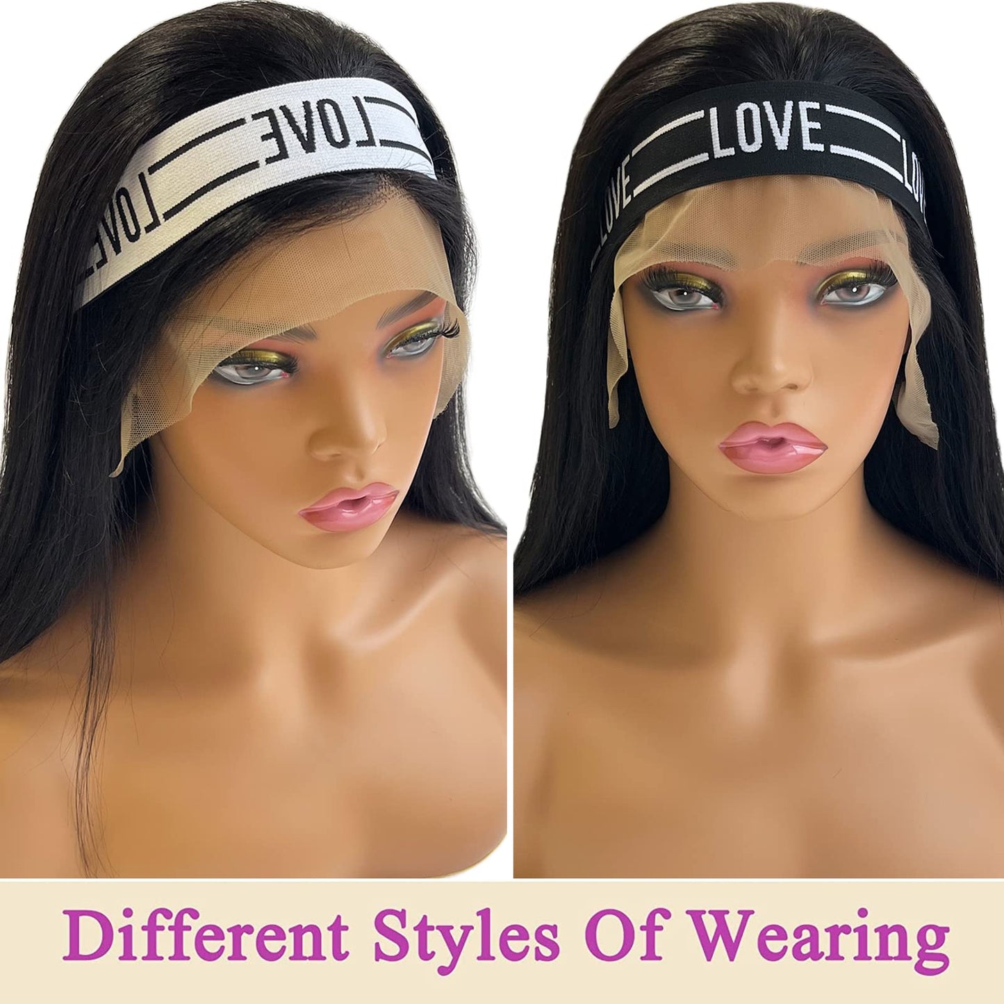 Iraatraa Elastic Bands For Wig 5 Piece Set, Latex And Nylon Lace Front Hairband, Melting Band For Keeping Wigs In Place, Suitable for Women, Great Value, Black and White Colors