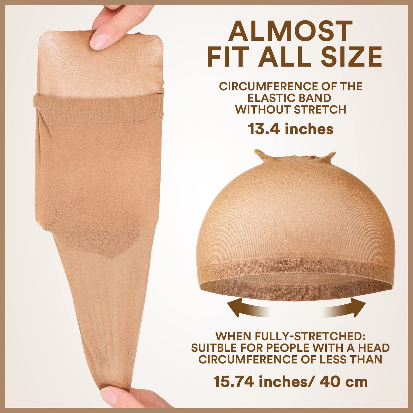 Teenitor Wig Cap, 20pcs Stocking Caps for Wigs, Tan Wig Cap for Women, Stretchy Nylon WigCap Beige