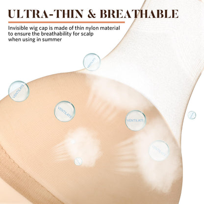 MORGLES HD Wig Cap for Women, 6Pcs Wig Caps Ultra thin Stretchy Nylon