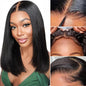 EQ DUOUPA Wear and Go Glueless Wig Bob Wig Human Hair 180% Density HD Lace Closure Human Hair Glueless Wigs for Black Women 5x5 Closure Wigs Pre Plucked 14 Inch