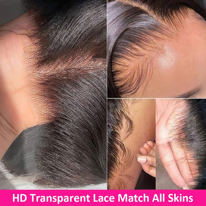 Hermosa 13x4 Glueless Lace Front Wigs Human Hair 180 Density 9A Brazilian Straight Human Hair Wigs for Women Pre Plucked with Baby Hair Natural Hairline 20 inch