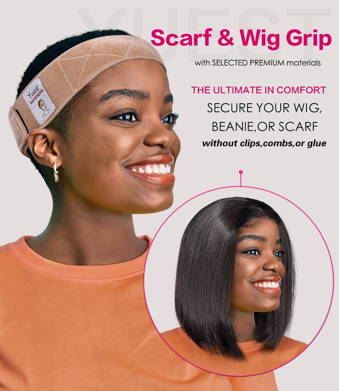 Yuest Wig Grip Wig Grip Band for Lace Front Wig Headband Keeping Wigs in Place Wig Head Band Strap to Secure Wig Gripper