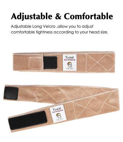 Yuest Wig Grip Headband No Slip Wig Gripper for Keeping Wigs in Place Edge Saver for Wig Adjustable Non Slip Wig Grip Band Velvet 2 Pack