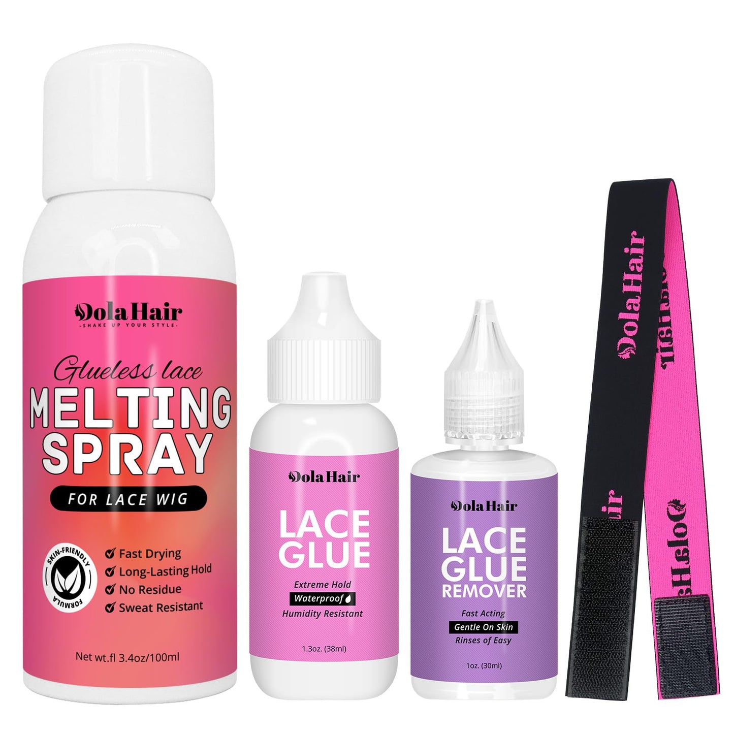 Dolahair Wig Glue Spray for Front Lace Wig Lace Melting Spray for Wigs Melting Spray Lace Bond Spray Lace Glue Kit Wig Install Kit
