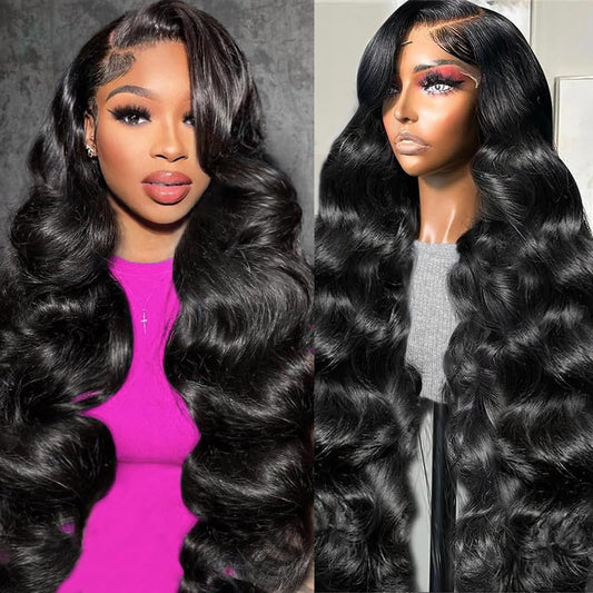 YUNXING 26 Inch 13x6 Lace Front Wigs Human Hair 200% Density Body Wave Lace Front Wigs Human Hair Pre Plucked Glueless Wigs For Women HD Lace Frontal Wig