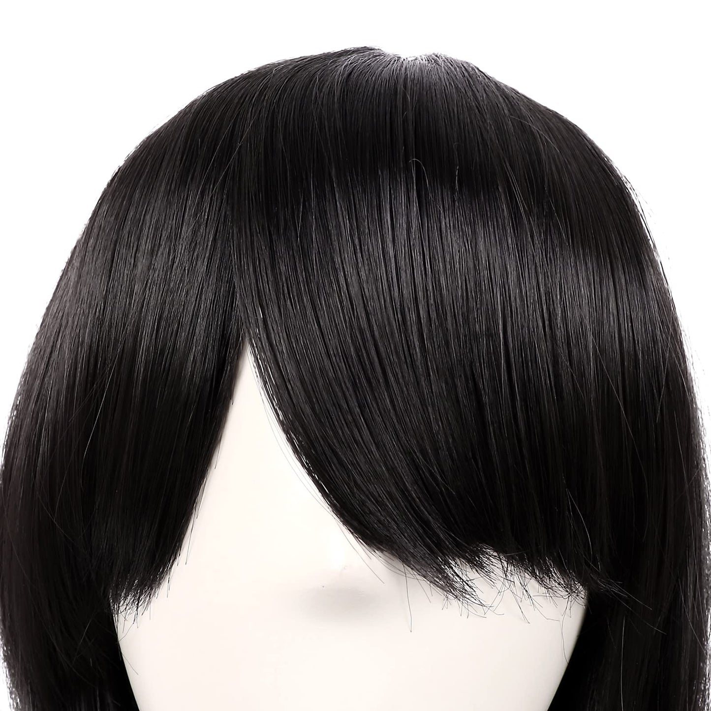 MapofBeauty 28" 70 cm Long Curly Hair Ends Costume Cosplay Wig (Black)