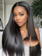 7X5 HD Glueless Wigs Human Hair Pre Plucked Pre Cut Pre Bleached Knots,Wear and Go Glueless Wigs,Straight Lace Front Closure Wig for Black Women 200% Density 26 Inch