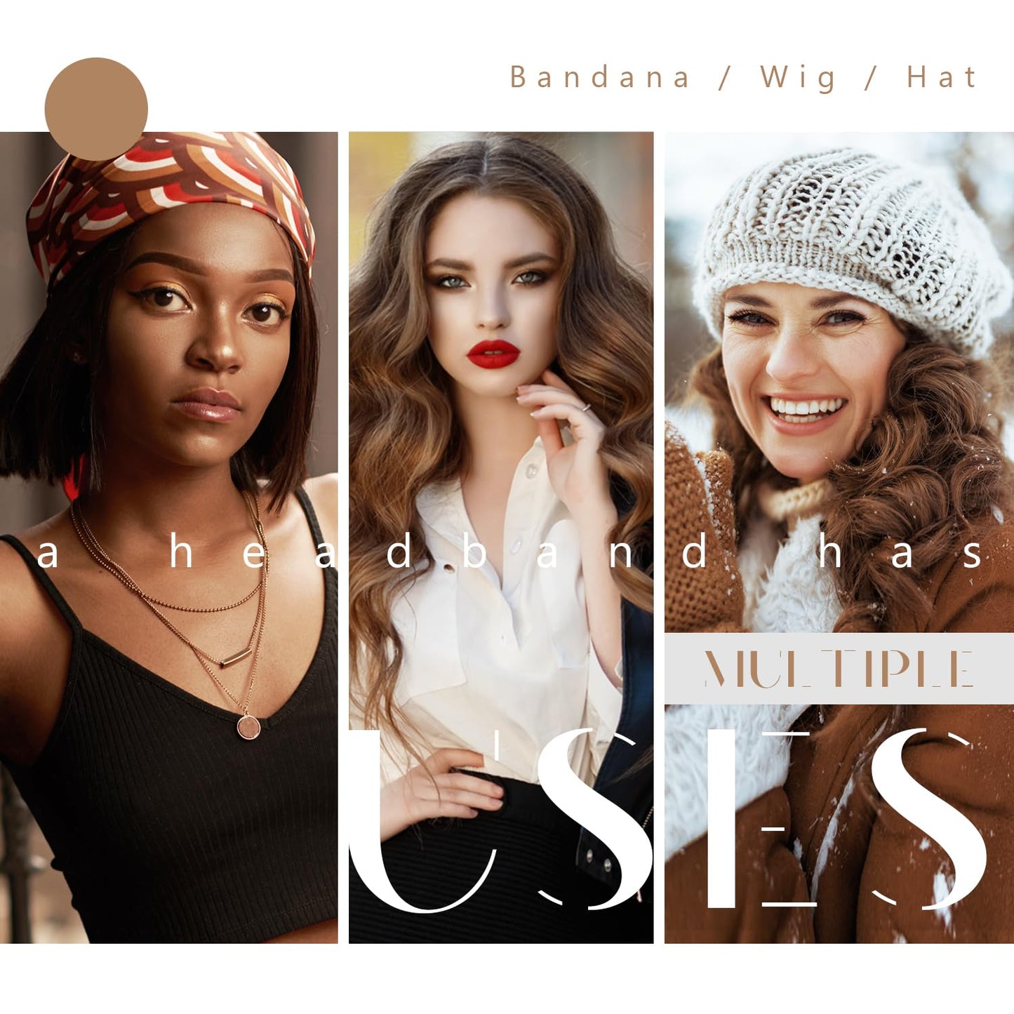 Deamlover Edge Saver Wig Headband, Brown Wig Grip Headband, 1 Piece