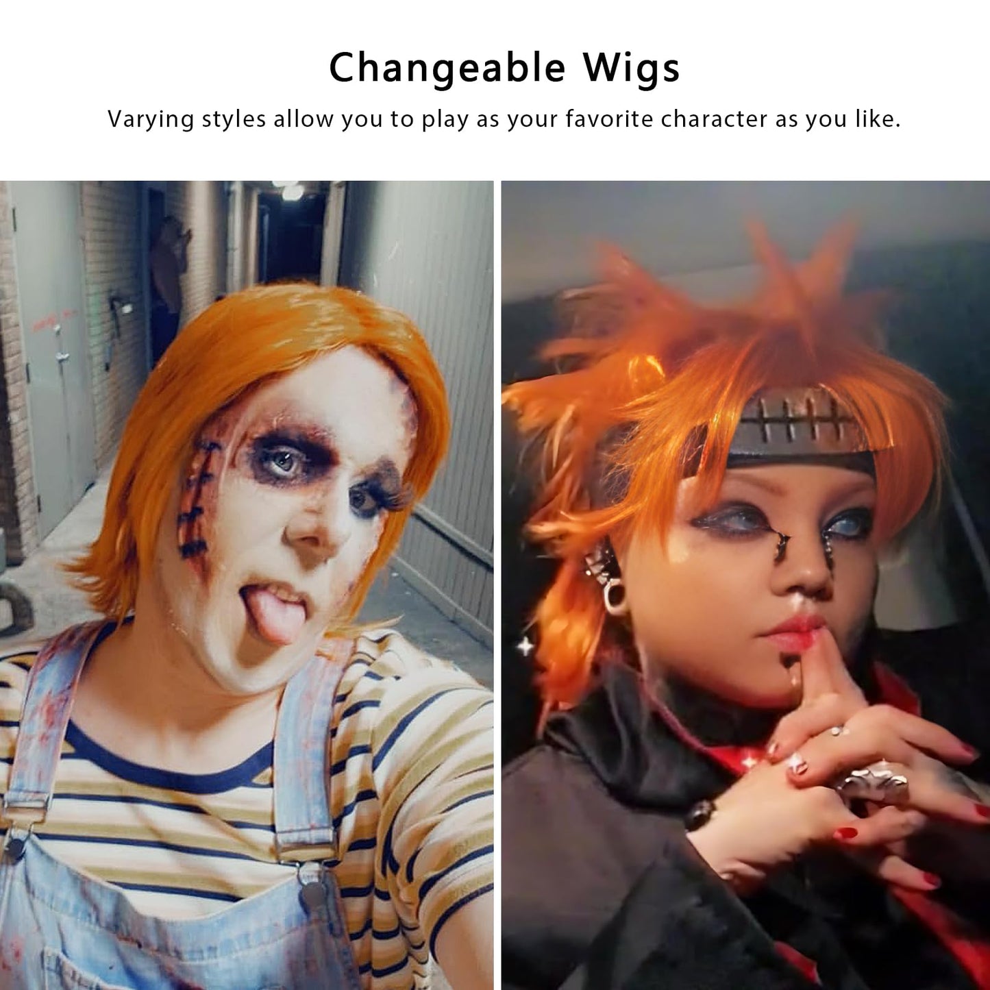 Modernfairy Anime Halloween Wig Pink for Cosplay Party, Synthetic Layered Short Hair Wigs with Bangs, Pastel Wigs for Women Men