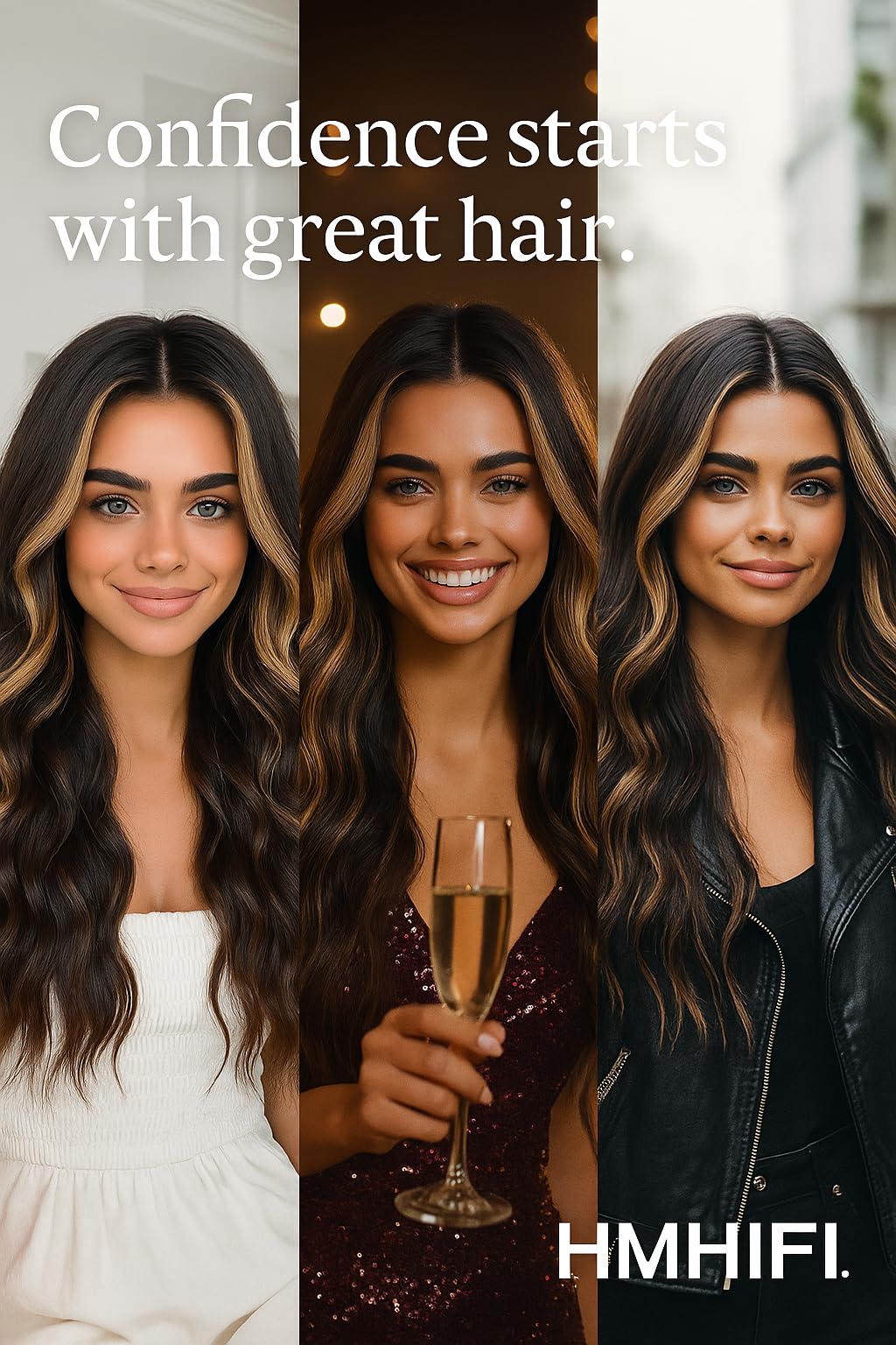 Long Brown Wig for Women 26Inch Wavy Curly Brown Highlight Blonde Hair Wigs Synthetic Hair Replacement Wig Heat Resistant Hair Wig for Daily Party Use Halloween Costume Wigs