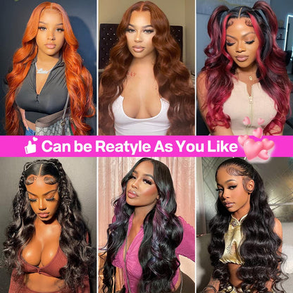 Yamikk Body Wave Lace Front Wigs Human Hair For Women 180% Density 20 Inch 13x5 HD Frontal Wigs Human Hair Pre Plucked with Natural Hairline