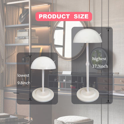 Wig Stand 1PC Adjustable Height White Plastic Wig Head Stand Portable Wig Holder Stands Non-Slip Wig Head Holders Sturdy for Multiple Wigs and Hats Styling Drying Display