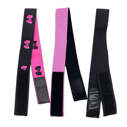 Atimiaza 3 Pcs Elastic Lace Melting Bands for Wigs, Lace Front Edge Wrap to Lay Edges (Pink+Bow Tie+Black (Pack of 3))