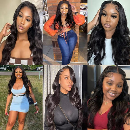 Aaliweya 5x5 Lace Closure Wig Body Wave Closure Wig for Women 180% Density 5x5 HD Lace Closure Wigs Human Hair Pre Plucked Glueless Lace Front Wig True to Length Natural Black Color 22inch
