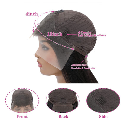 DULOVE Lace Front Wigs Human Hair 13x4 Straight HD Transparent Lace Front Wigs For Women Pre Plucked With Baby Hair 200 Density Glueless Natural Color 20inch