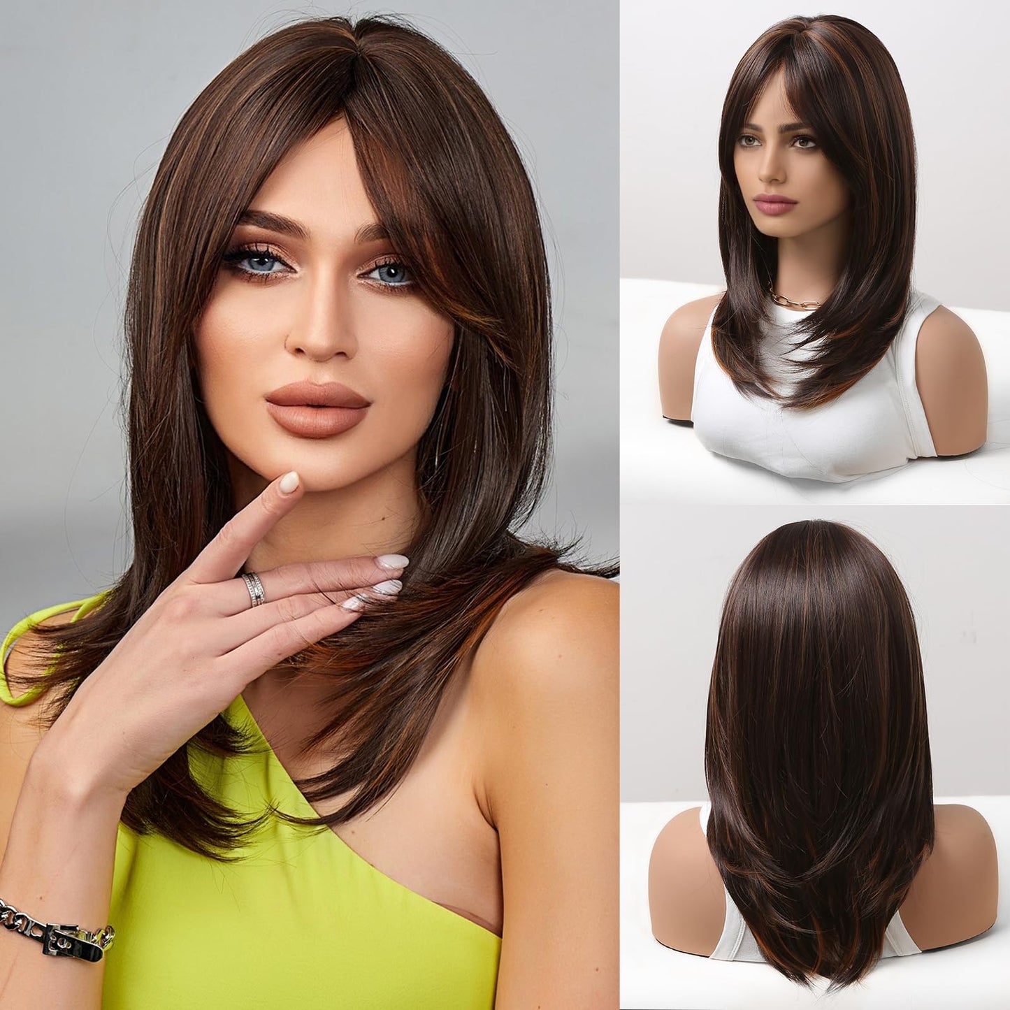 HAIRCUBE Layered Wigs for Women Synthetic Wig for Daily
