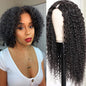 Ainmeys Curly V Part Wigs Brazilian Kinky Curly Human Hair Wigs for Black Women V Shape Wigs No Leave Out Lace Front Wigs Upgrade U Part Wigs Glueless Full Head Clip In Half Wigs(8IN 180% Density)