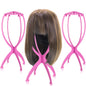obeoby Wig Stand, Portable Wig Holder Wig Head Stand for All Wigs Travel Wig (pink(3pack))