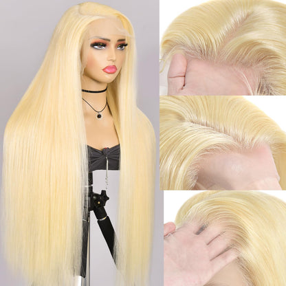 Alididi 613 13x6 Lace Front Wig Human Hair 200 Density Blonde Wig Human Hair 613 Lace Front Wigs Human Hair Straight Lace Frontal Wig 24Inch 613 Blonde Wig