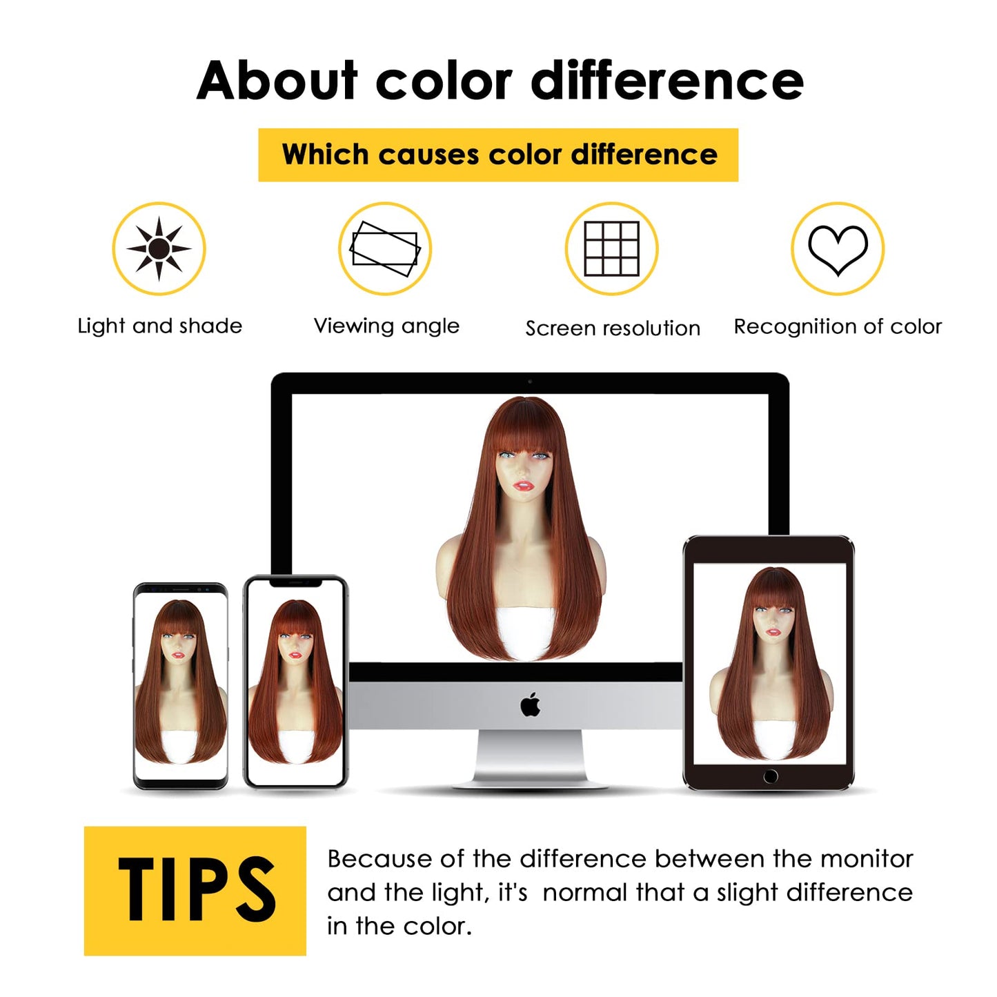 ENTRANCED STYLES Auburn Wigs for Women Long Straight Wig with Bangs Reddish Brown Wig Colored Cosplay Wig Heat Resistant Synthetic Copper Red Wig for Daily Party Use 22 Inch