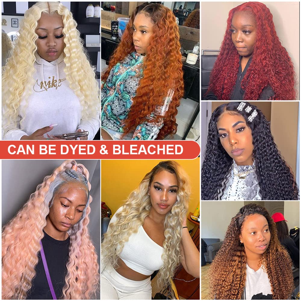 Long Wet and Wave Lace Front Wigs Human Hair 180% Density Brazilian Virgin Hair Water Wave Lace Closure Human Hair Wigs for Black Women Pre Plucked with Baby Hair Natural Color 34 Inch