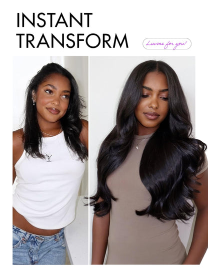 LUVME HAIR All-Day Comfort Real Glueless 7x6 HD Lace Wig 200% Density Hair PartingMax Lace Wigs Loose Body Wave Lace Front Wigs Human Hair Pre Cut Plucked Lace Frontal16 Inches Natural Black Color