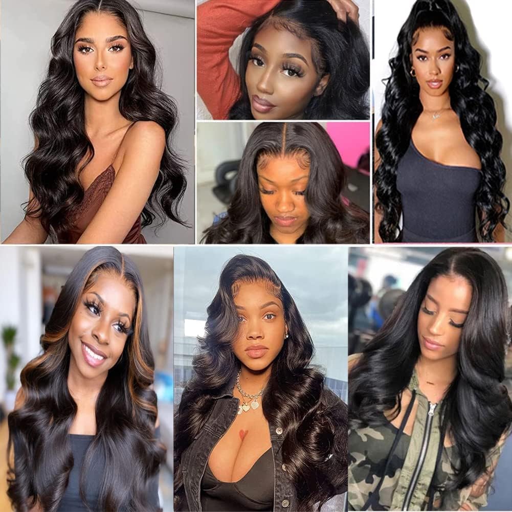 Ainmeys 26inch 13x6 Body Wave Lace Front Wigs Human Hair 250% Density Pre Plucked HD Transparent Lace Frontal Wigs Human Hair Wigs for Black Women 10A Glueless Wigs Baby Hair