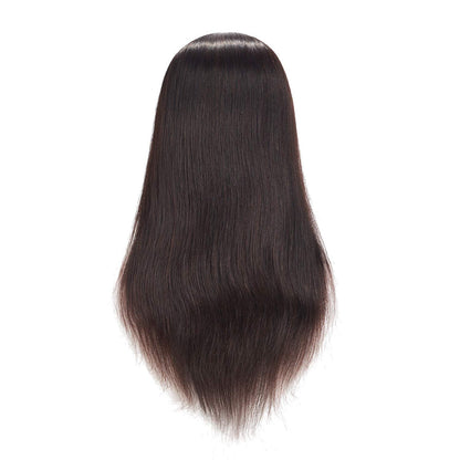 20-22" 100% Human Hair Mannequin Head Training Head Cosmetology Manikin Head Doll Head with Free Clamp (Black)