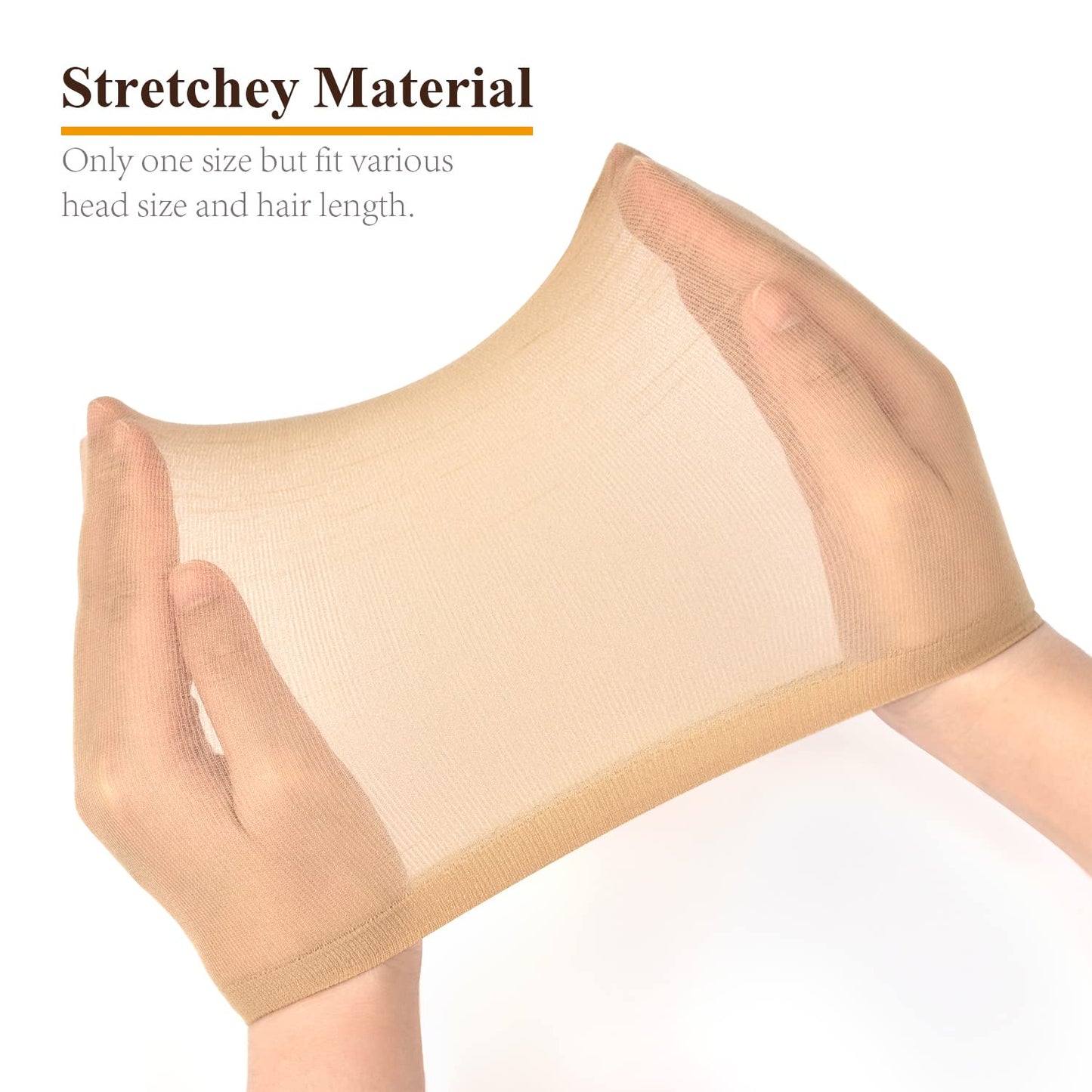 MORGLES Wig Cap, 6 Pcs Stretchy Nylon Wig Caps Stocking Wig Caps for Women, Light Brown