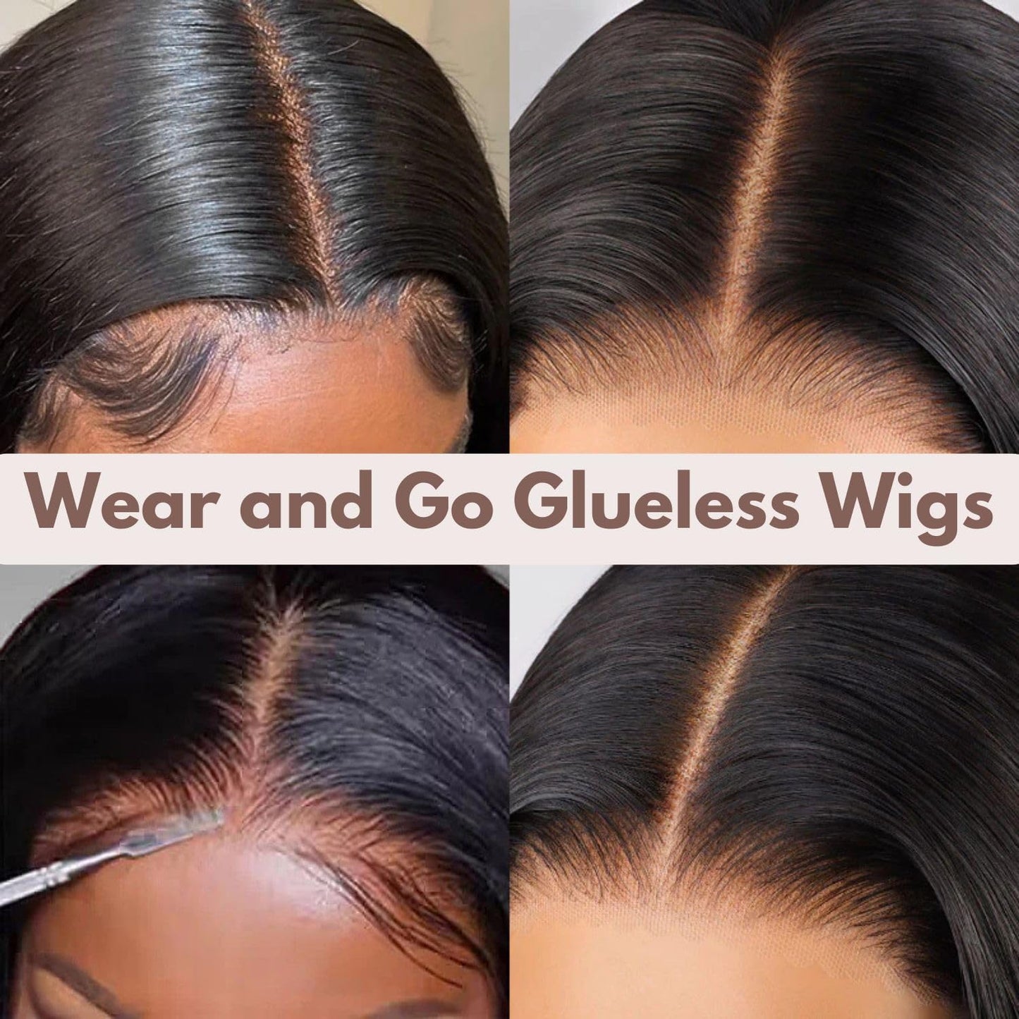 Wear and Go Glueless Wigs Human Hair Pre Plucked Pre Cut Deep Wave Lace Front Wigs 200 Density 5x5 HD Lace Closure Wigs Human Hair No Glue Ready to Wear Wig for Beginner (natural color, 18 inch)