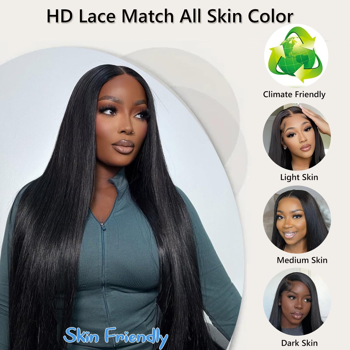CUTE BEIN 210 Density 6X4 Glueless Wigs,100% Human Hair, [2-year life, 220g],HD Lace Closure Wigs Glueless Wear and Go Wig Pre Plucked Pre Cut,Straight Wigs for Black Women Middle Part 26 Inch