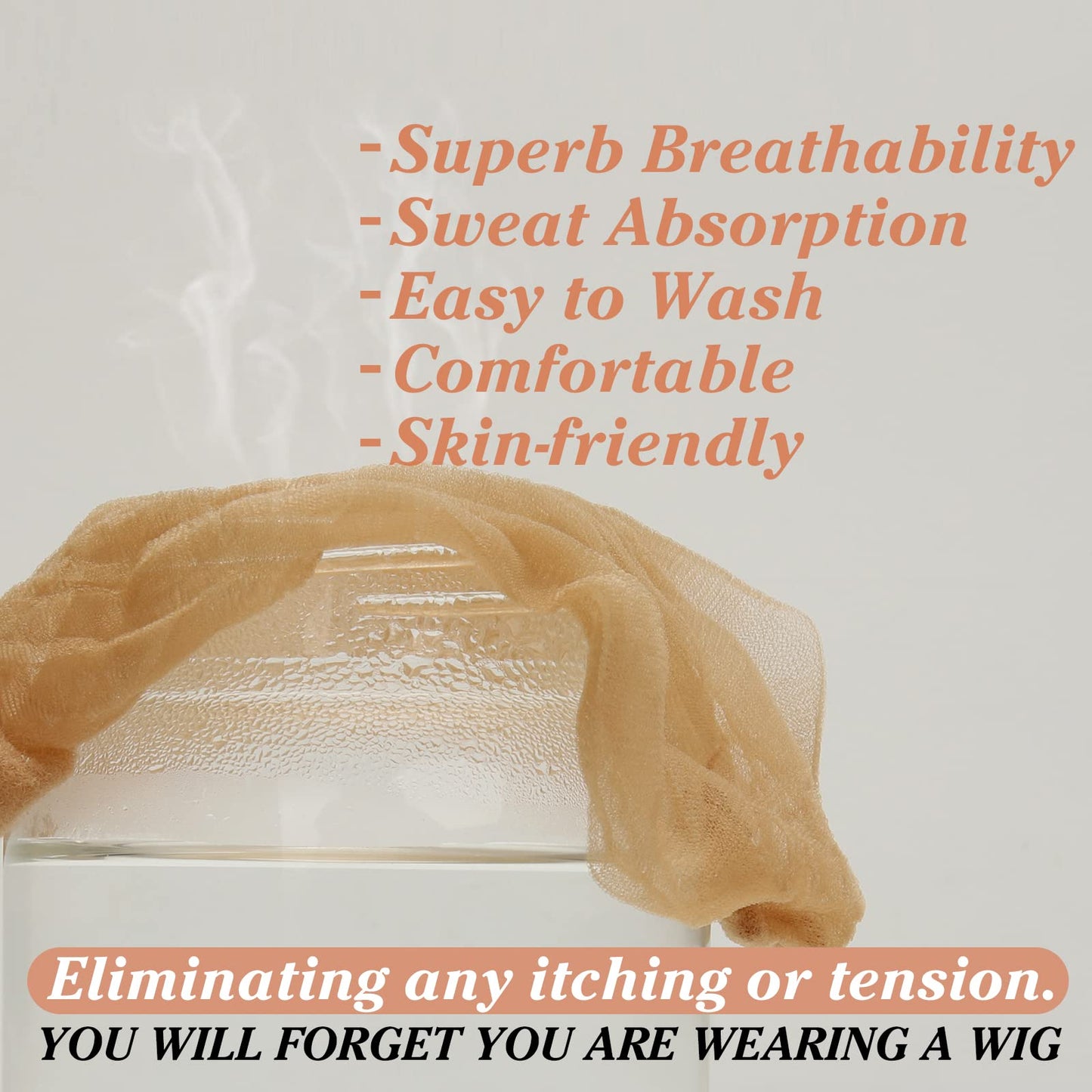 BEEOS Skinlike Real HD Wig Caps, 10 Pieces Ultra-thin Invisible and Breathable Stretchy Stocking Sheer Caps for Women Lace Front Wig