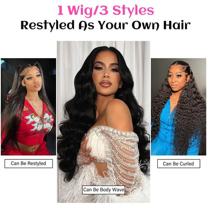 TAIKOU 13x6 Lace Front Wigs Human Hair 200 Density 13x6 HD Transparent Lace Front Wigs Human Hair Pre Plucked Straight Human Hair Wig With Baby Hair For Women 22Inch