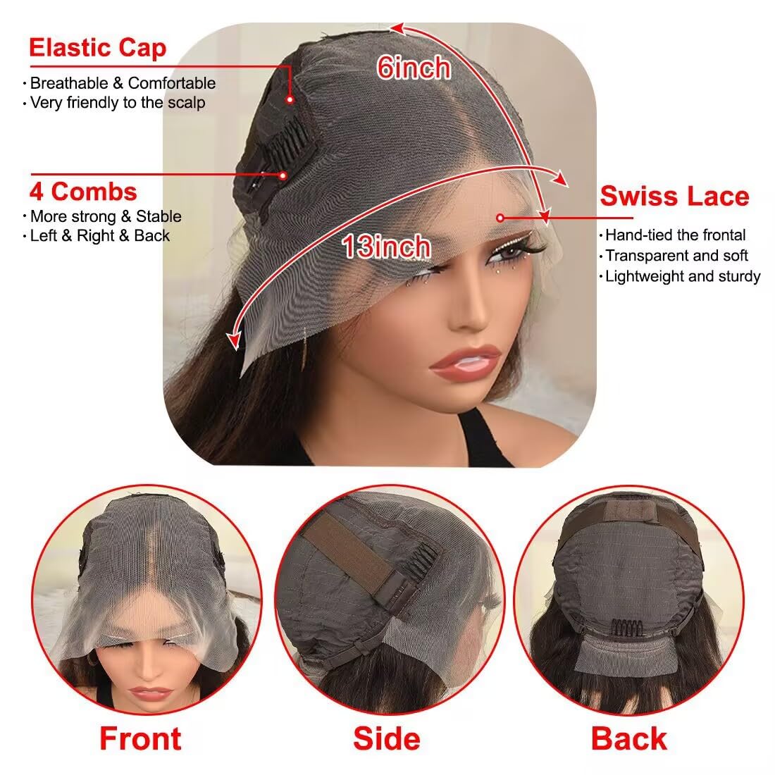 CIYOO 200% Density Milk Tea Ombre Ash Blonde Lace Front Wig Human Hair Upgrades 13x6 Body Wave Lace Front Wig for Women Hd Invisible Frontal Pre Plucked Ombre Blonde Human Hair Wig 22 Inch