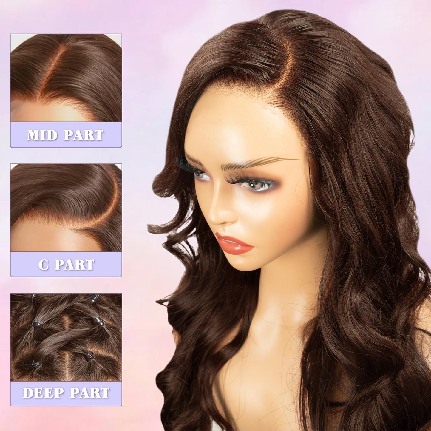 24 Inch Wear And Go Glueless Wigs Human Hair Pre Plucked Pre Cut 200% Density Brown Lace Front Wigs 9x6 Chocolate Brown Human Hair Wig For Women Bye Bye Knots Brown Body Wave Wigs Glueless Wear And Go