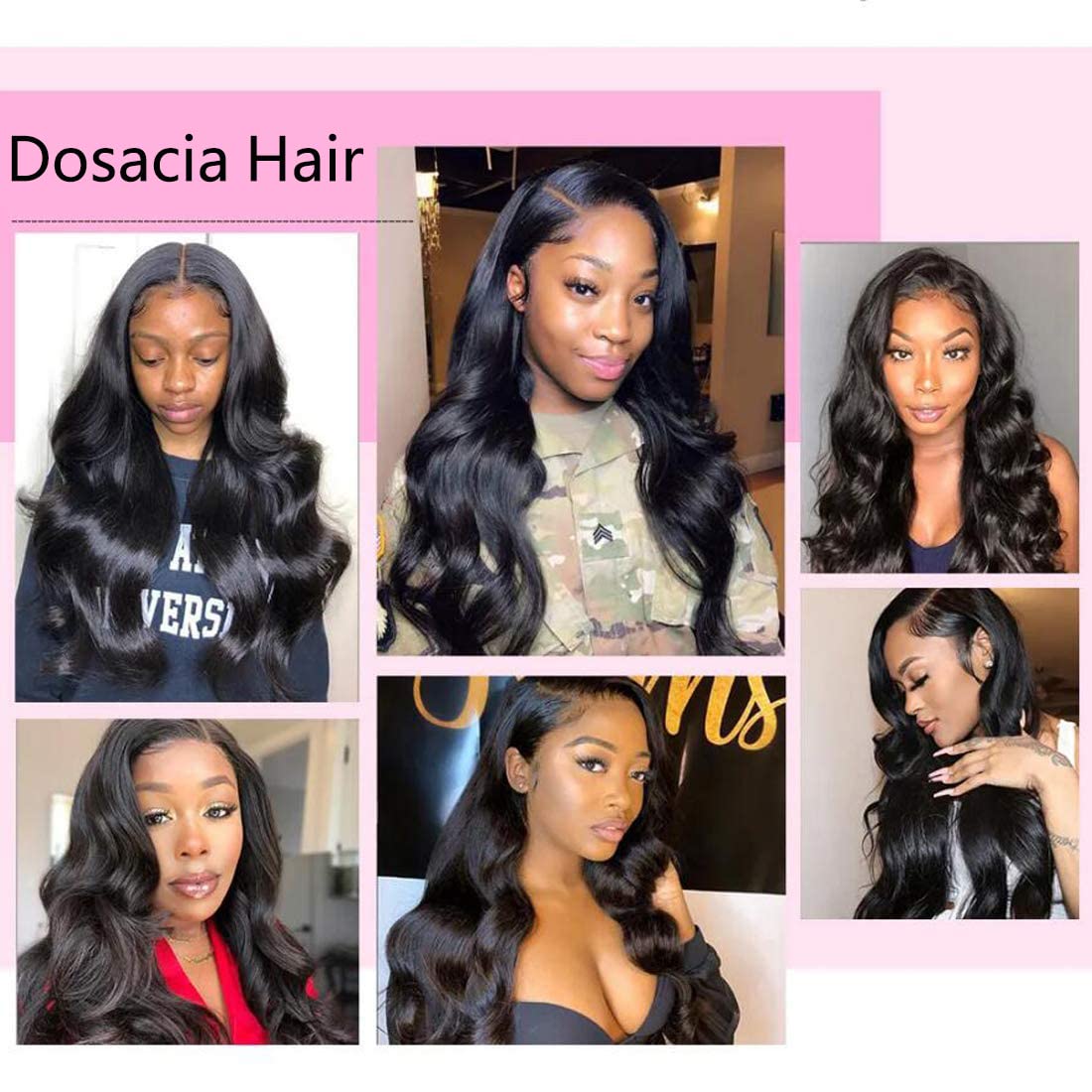Dosacia V Part Wig Human Hair Body Wave Wig Upgrade U Part Wigs for Black Women Human Hair Clip in V-Part Wigs Beginner Friendly No Sew In No Glue No Leave Out 180% Density Natural Color 20Inch