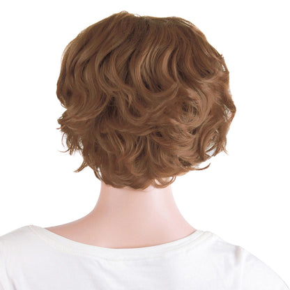 MapofBeauty 11.8 Inch /30 cm Elderly Women Curly Short Fashion Wig (Light Brown)