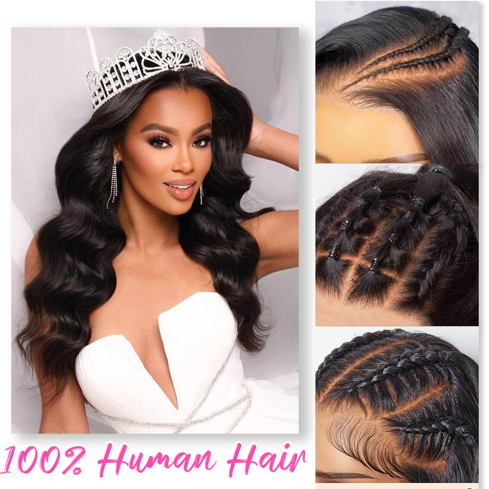 YUNXING 30 Inch 13x6 Body Wave Lace Front Wigs Human Hair Pre Plucked 200% Density HD Lace Frontal Wigs Human Hair For Women 10A Body Wave Glueless Wigs