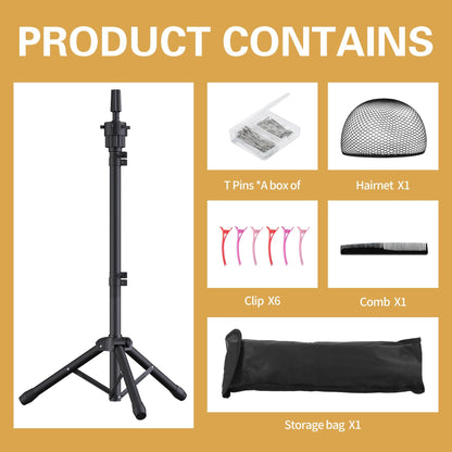 Relx Wig Head Stand - Adjustable Mannequin Head Stand - Wig Stand Tripod for Cosmetology Hairdressing Training (Head Not Included)