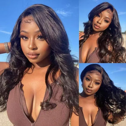 Aaliweya 5x5 Wear and Go Glueless Wig Pre Cut Lace Closure Wigs for Women 5x5 Hd Lace Closure Wigs Human Hair Pre Plucked Body Wave Closure Wig 180% Density Natural Black 22inch