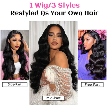 YUNXING 30 Inch 13x6 Body Wave Lace Front Wigs Human Hair Pre Plucked 200% Density HD Lace Frontal Wigs Human Hair For Women 10A Body Wave Glueless Wigs