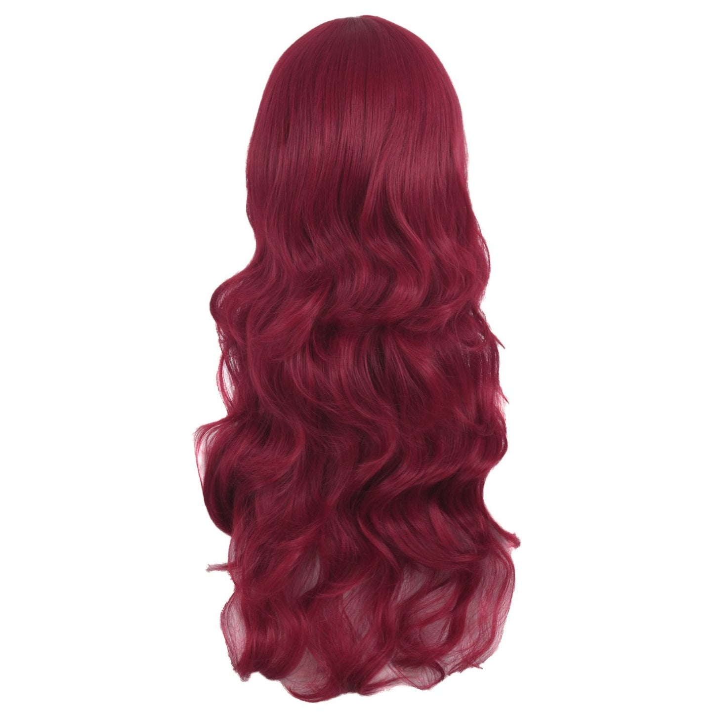 MapofBeauty 28 Inch/70cm Charming Women Side Bangs Long Curly Full Hair Synthetic Wig (Red)