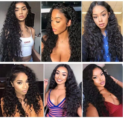 13x4 Lace Front Wigs Human Hair Pre Plucked 180 Density Brazilian Wet and Wavy Human Hair Wigs for Black Women Glueless Curly Lace Frontal Wig Natural Color (14 Inch)