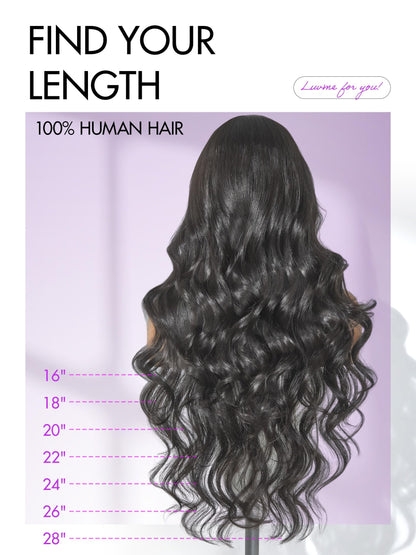 LUVME HAIR All-Day Comfort Real Glueless 7x6 HD Lace Wig 200% Density Hair PartingMax Lace Wigs Loose Body Wave Lace Front Wigs Human Hair Pre Cut Plucked Lace Frontal Glueless 24 Inches Natural Black