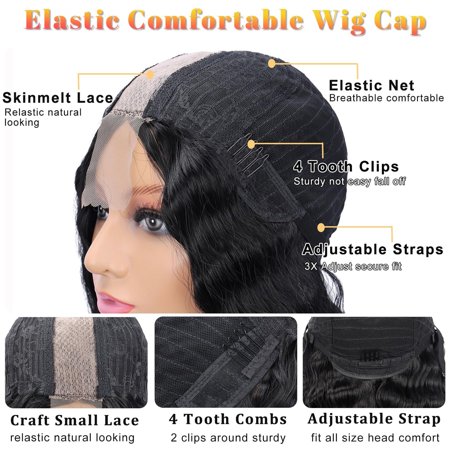 Mairead 26 Inch Long Curly Wavy Synthetic Lace Front Wigs for Black Women Synthetic Black Wig Middle Part Natural Looking Synthetic Heat Resistant Fiber for Daily Party Use