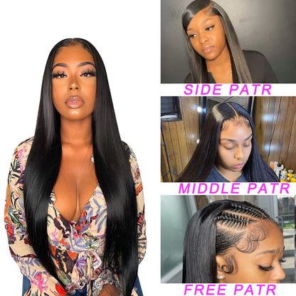 bunGiol Straight Lace Front Wigs Human Hair Pre Plucked with Baby Hair HD Lace Front Wigs 13x4 Glueless Ear To Ear Lace Frontal Wigs Straight Wig For Black Women