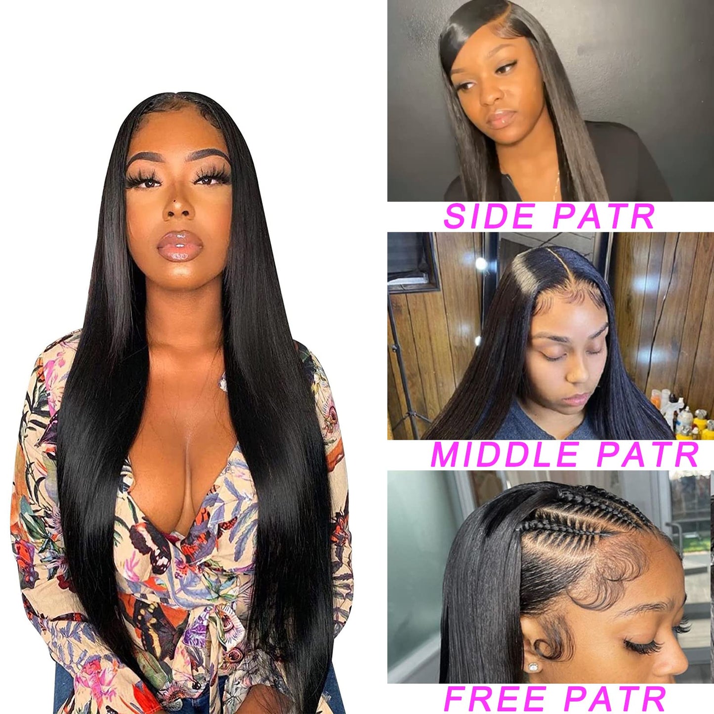 Straight Lace Front Wigs Human Hair 13x4 HD Transparent Lace Front Human Hair Wigs for Black Women Glueless Brazilian Virgin Hair Lace Frontal Wig 180% Density Pre Plucked with Baby Hair Hairline