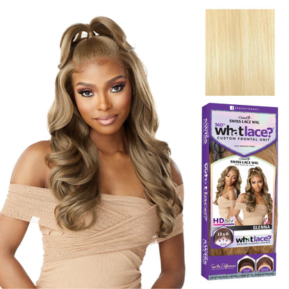 Sensationnel What Lace 13X6 Wigs - Glenna Lacefrontal Hand Tied Glueless Synthetic With Natural Density Preplucked Hairline (613 BLONDE)