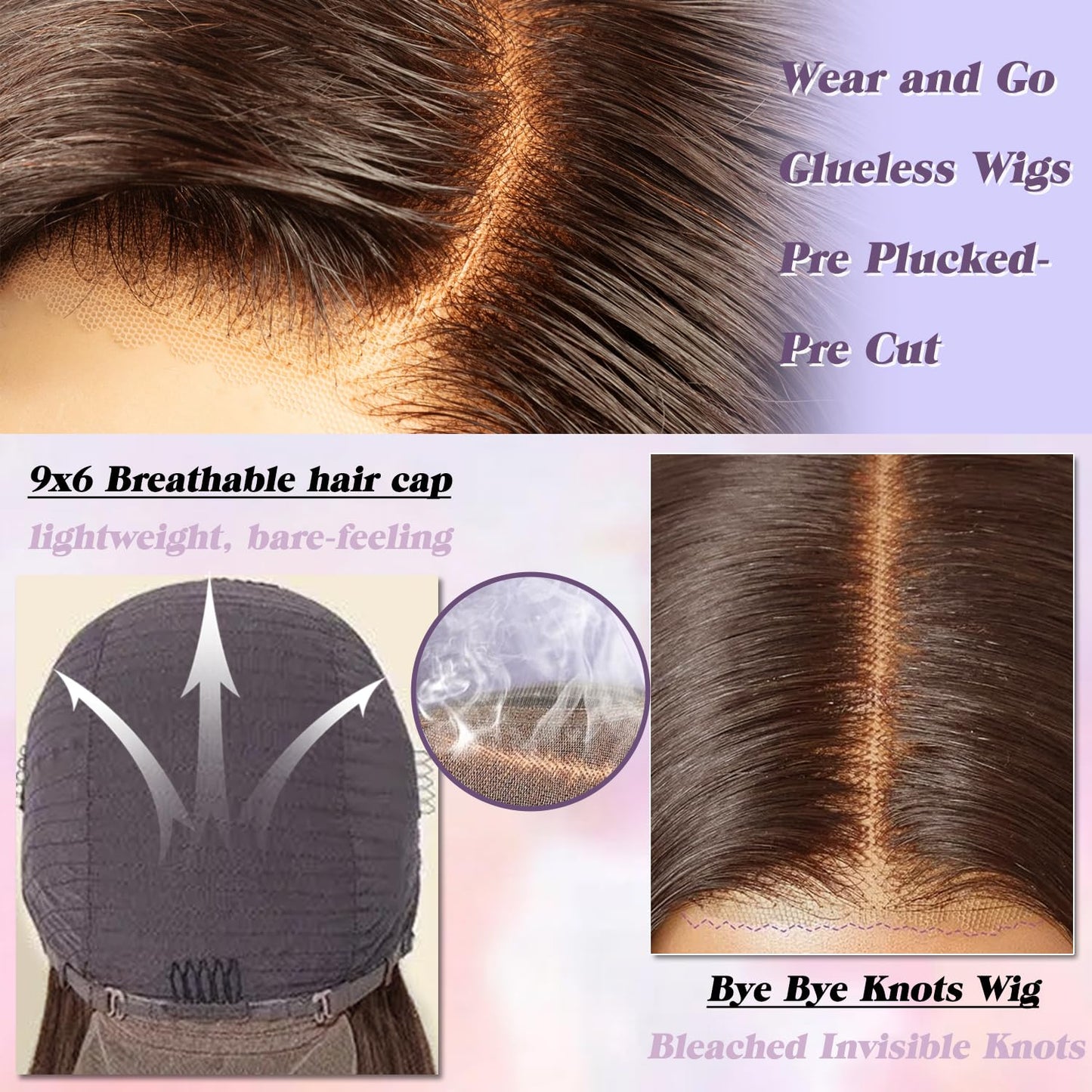 26 Inch Wear And Go Glueless Wigs Human Hair Pre Plucked Pre Cut 200% Density Brown Lace Front Wigs 9x6 Chocolate Brown Human Hair Wig For Women Bye Bye Knots Brown Body Wave Wigs Glueless Wear And Go