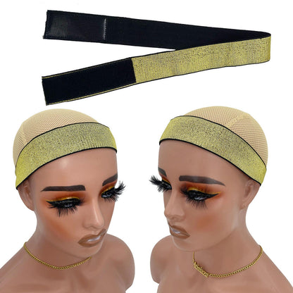 Atimiaza 2 Pcs Elastic Gold Lace Melting Bands - Wig Band for Lace Fronts, Edge Wrap to Lay Edges (Pack of 2)